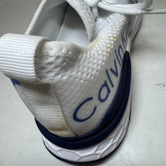 Calvin Klein Womens 6 M White Multi Texture Amory Lace Up Sneakers DISPLAY JH8 - Picture 5 of 6